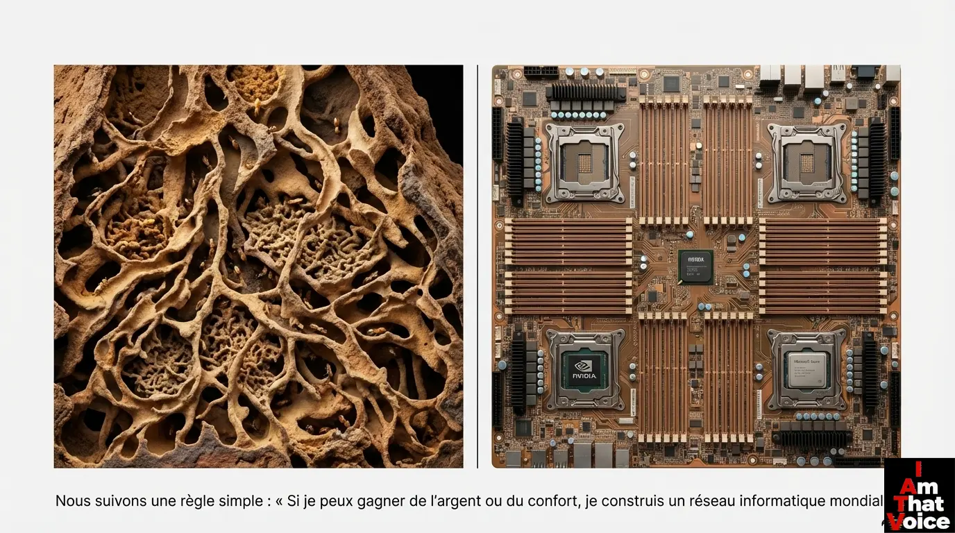 Termitière en coupe vs carte mère