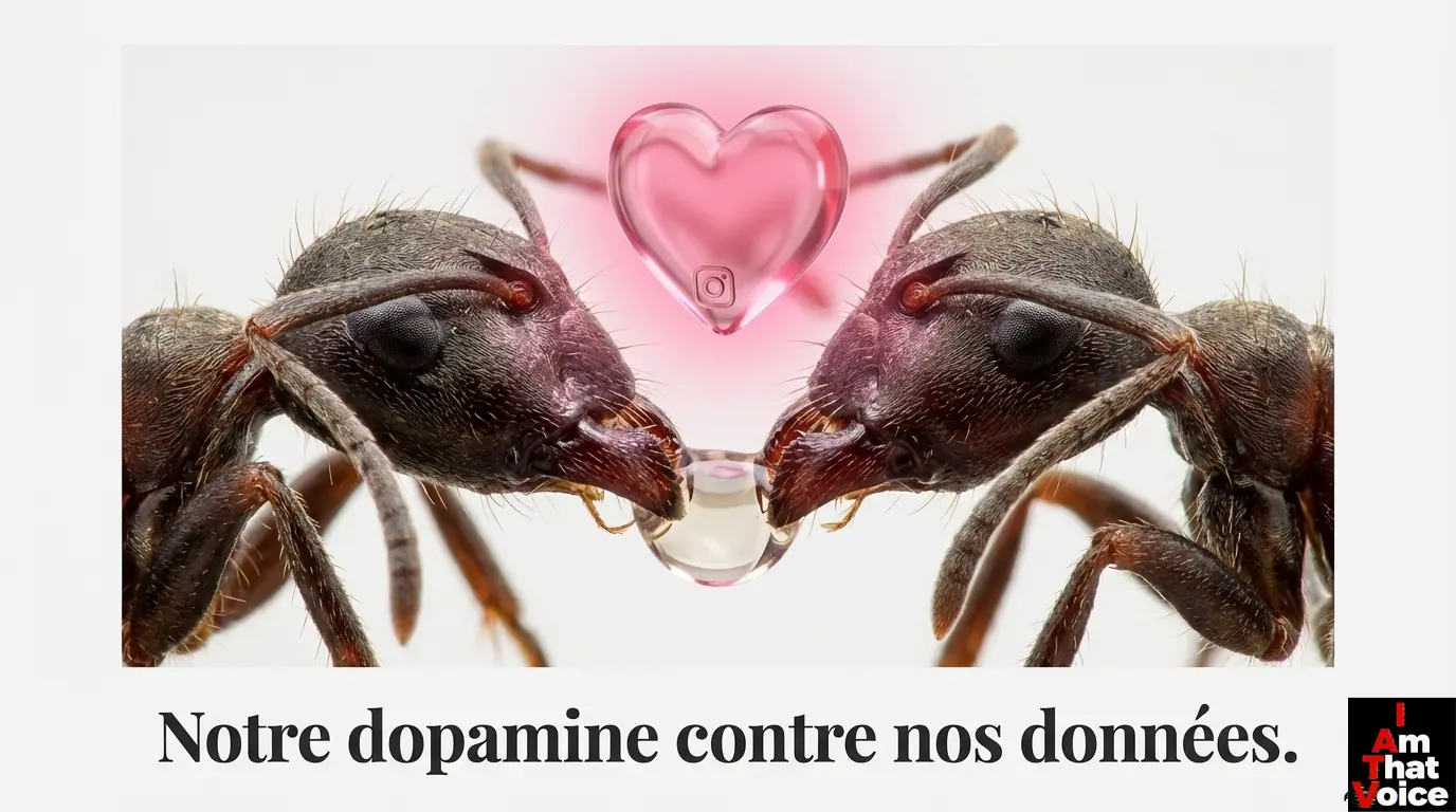 Fourmis trophallaxie — Notre dopamine contre nos données