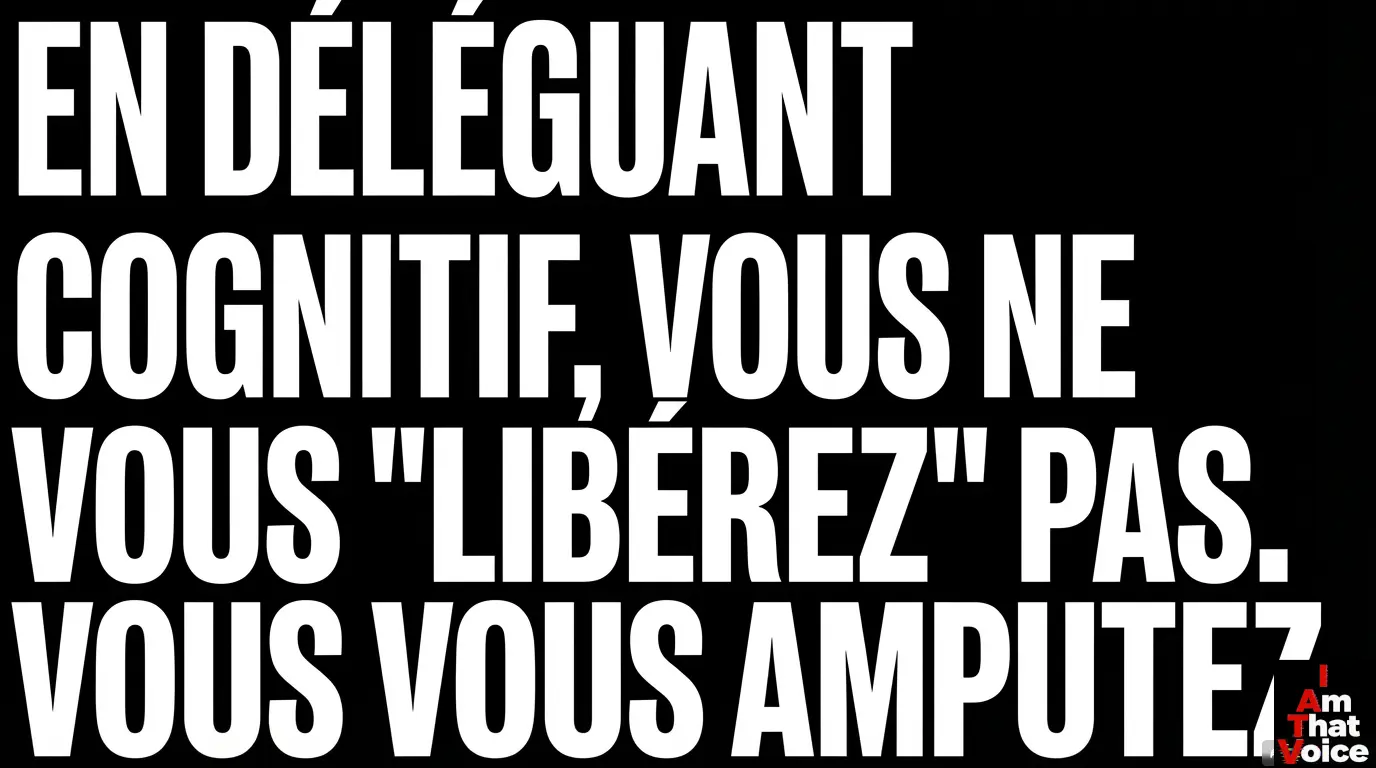En déléguant l&rsquo;effort cognitif, vous ne vous libérez pas. Vous vous amputez.