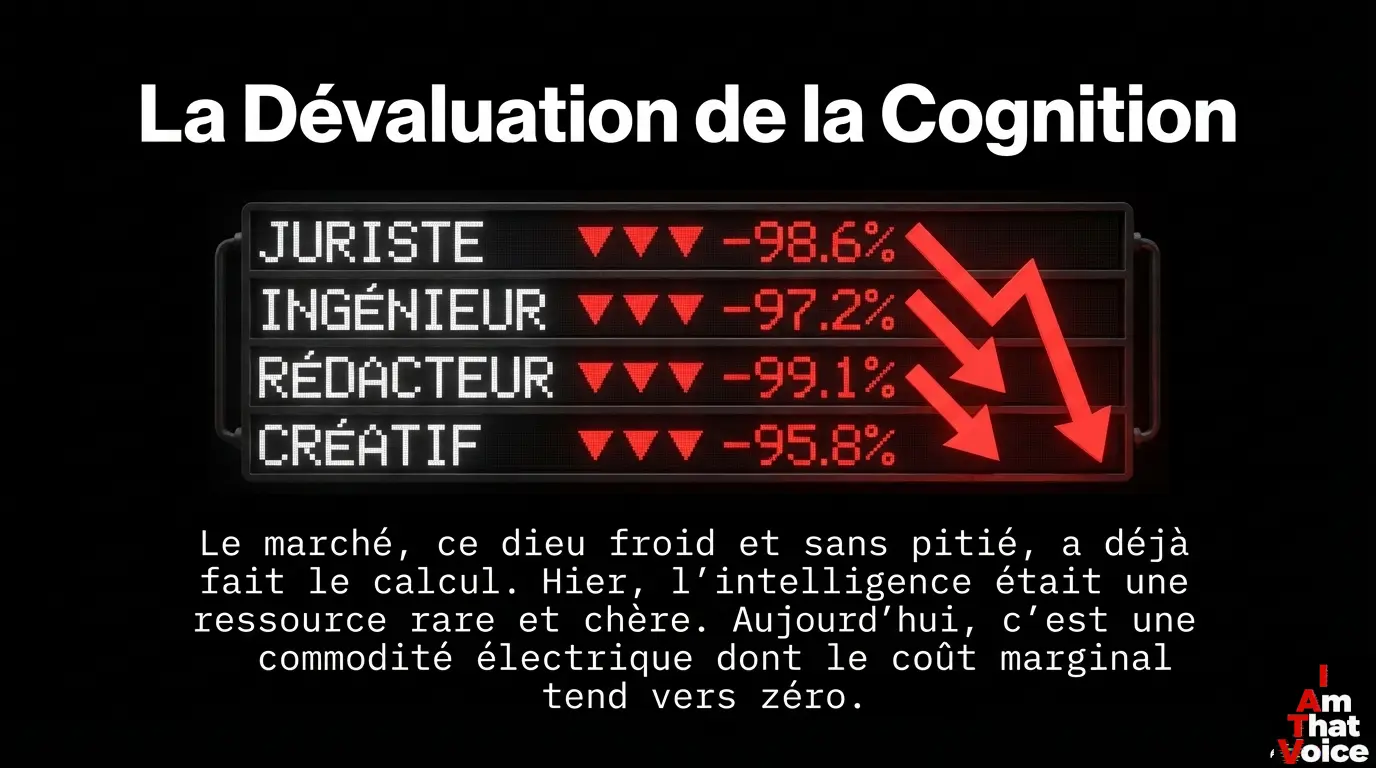 La Dévaluation de la Cognition — Juriste -98.6%, Ingénieur -97.2%, Rédacteur -99.1%, Créatif -95.8%