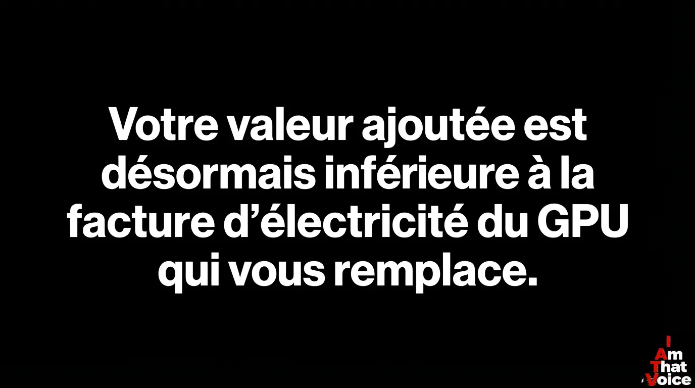 Votre valeur ajoutée est désormais inférieure à la facture d&rsquo;électricité du GPU qui vous remplace