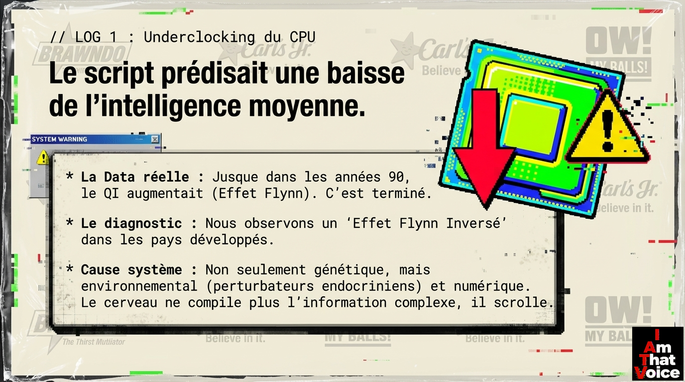Le script prédisait une baisse de l&rsquo;intelligence moyenne