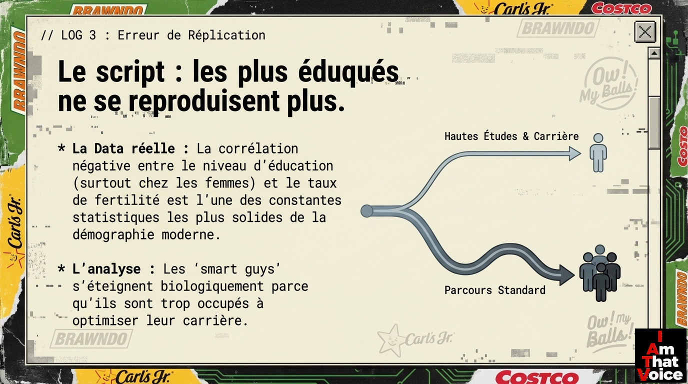 Le script : les plus éduqués ne se reproduisent plus