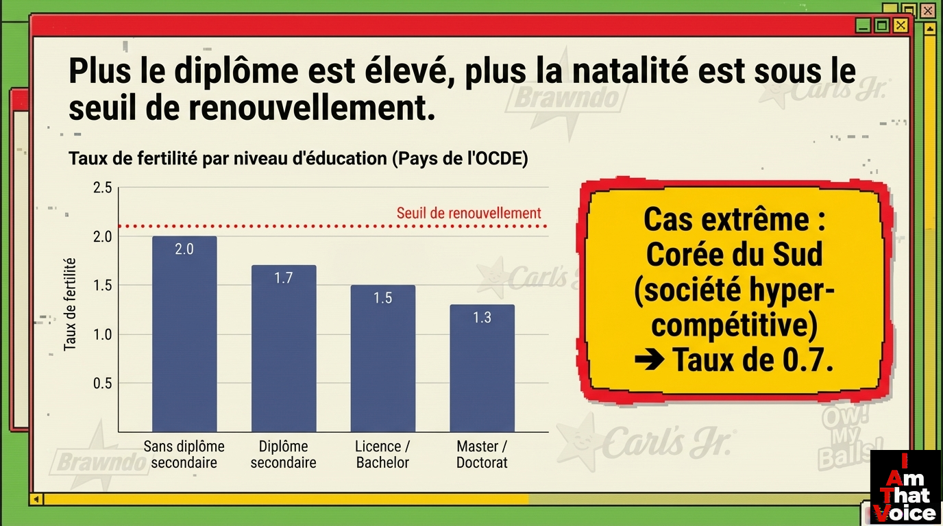 Plus le diplôme est élevé, plus la natalité est sous le seuil de renouvellement