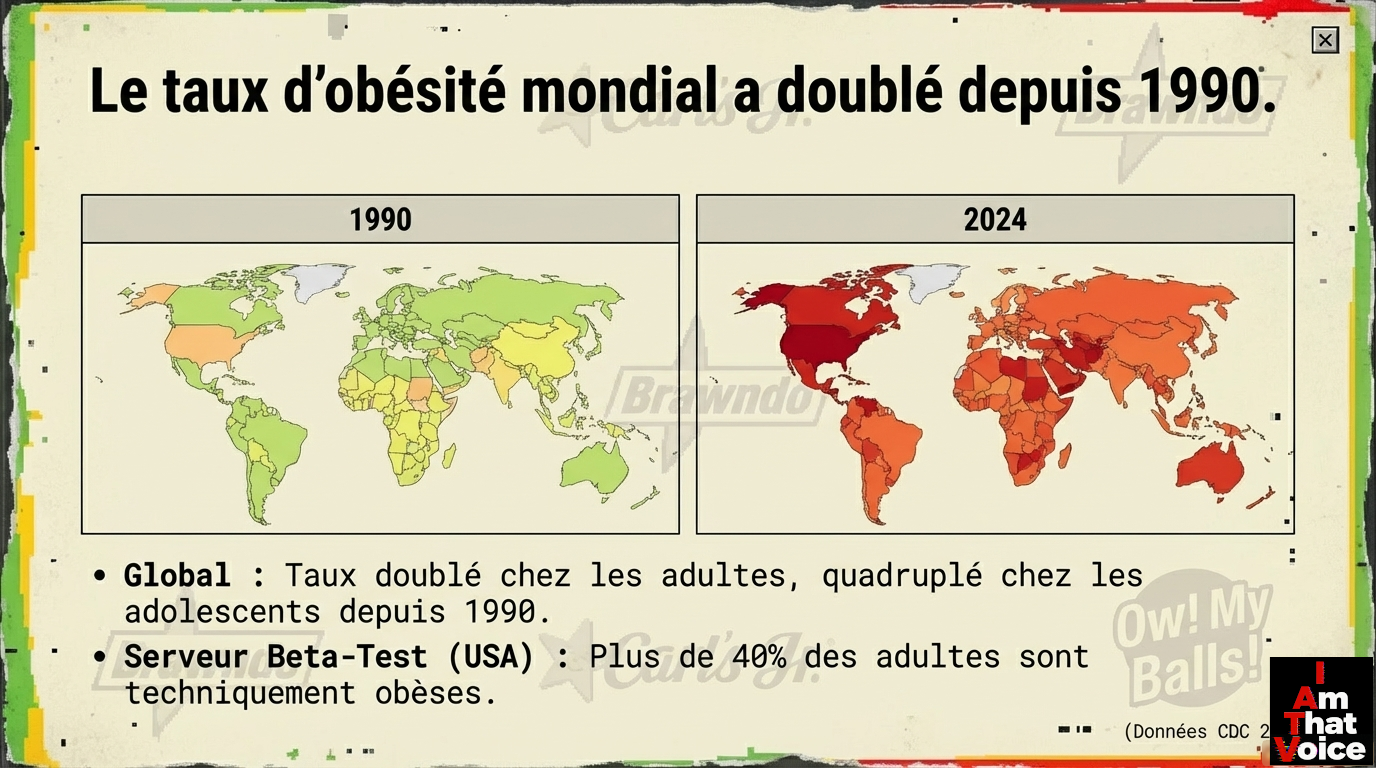 Le taux d&rsquo;obésité mondial a doublé depuis 1990