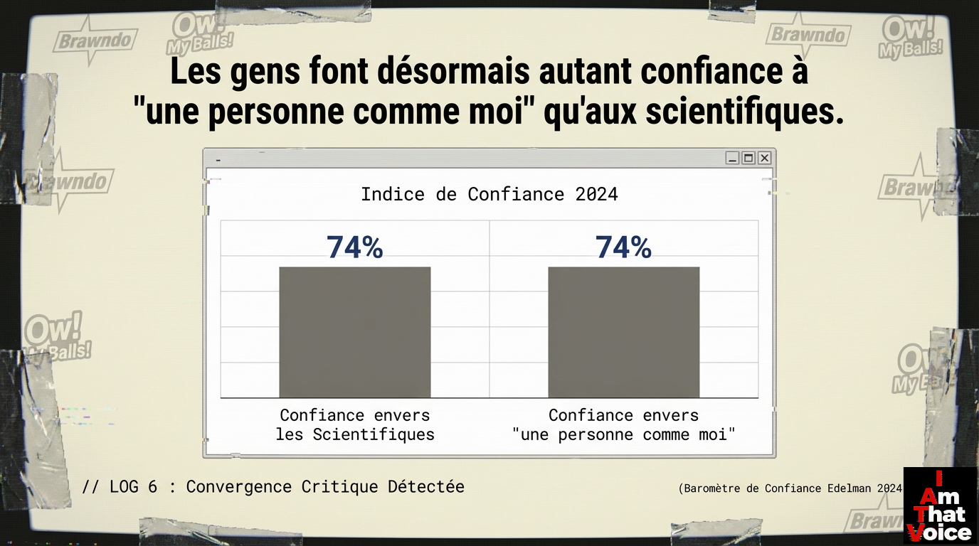 Les gens font autant confiance à une personne comme moi qu&rsquo;aux scientifiques