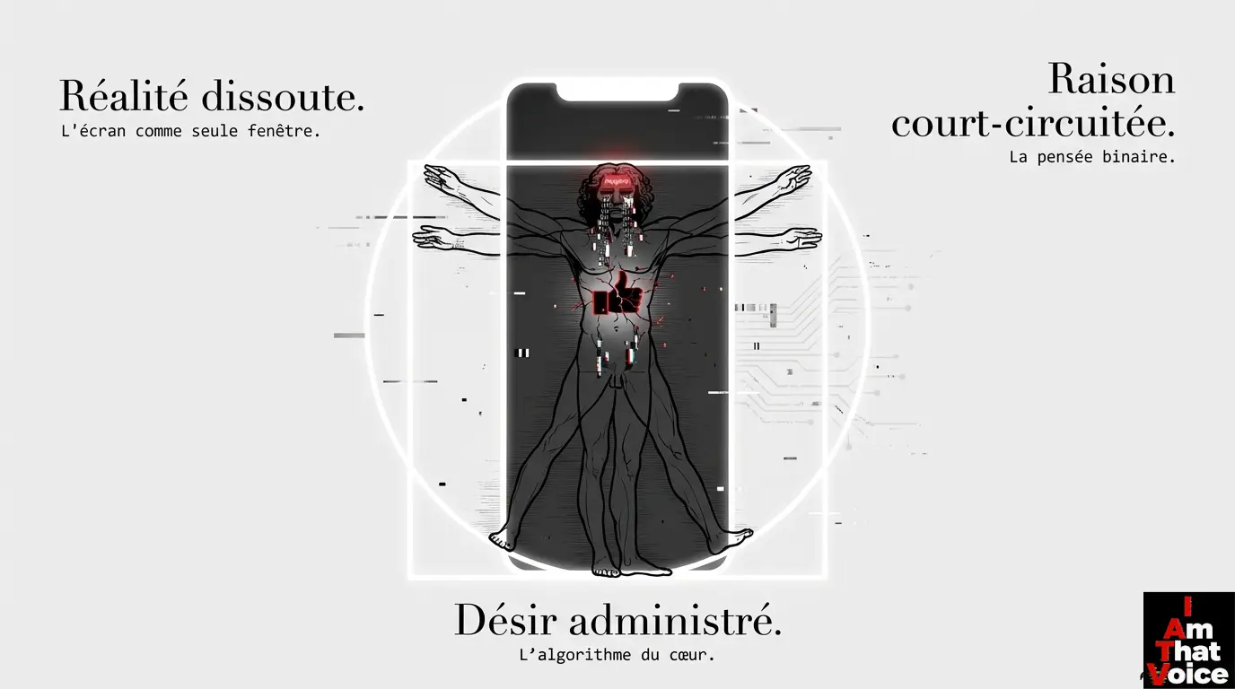 Réalité dissoute. Raison court-circuitée. Désir administré.