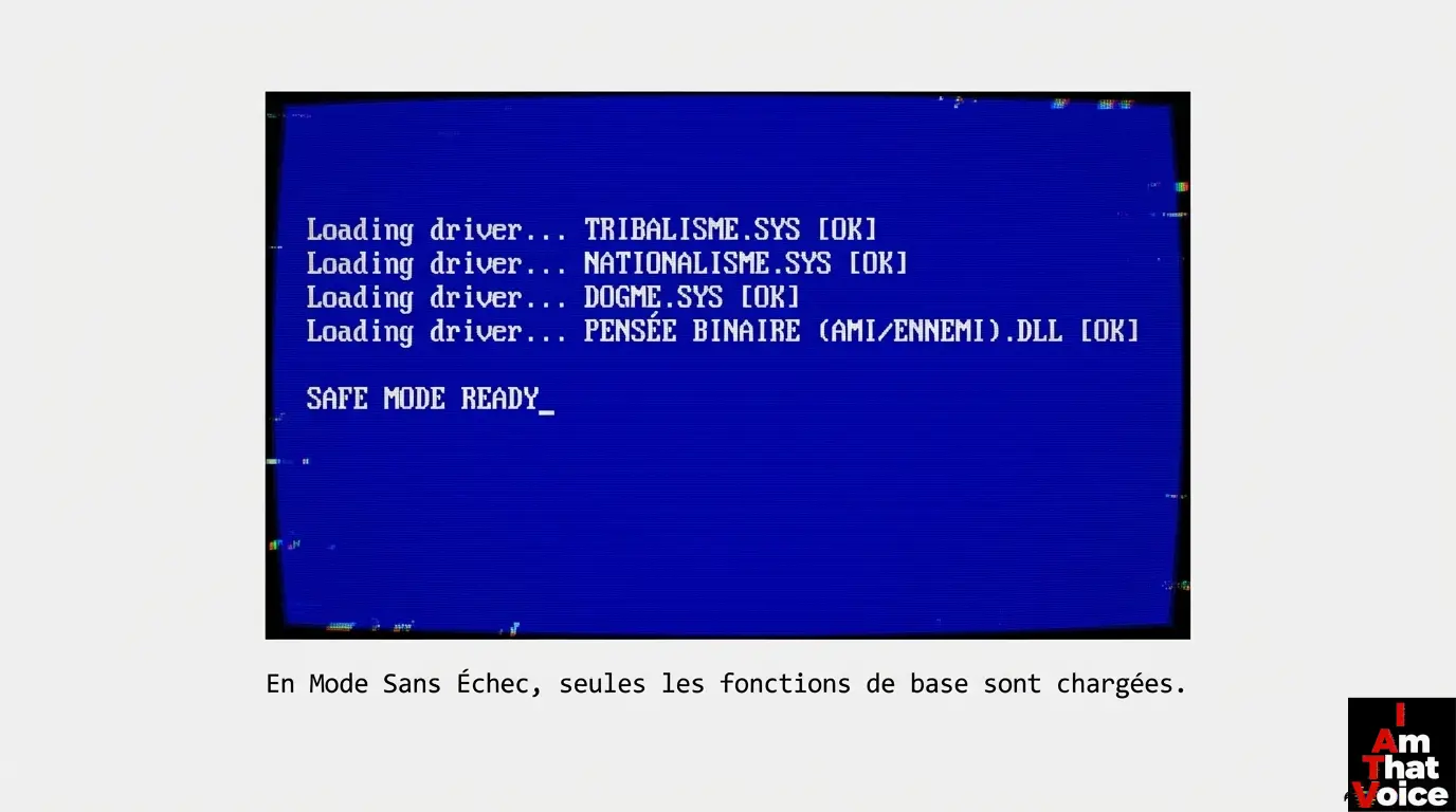 SAFE MODE READY — Loading TRIBALISME.SYS, NATIONALISME.SYS, DOGME.SYS, PENSÉE BINAIRE.DLL