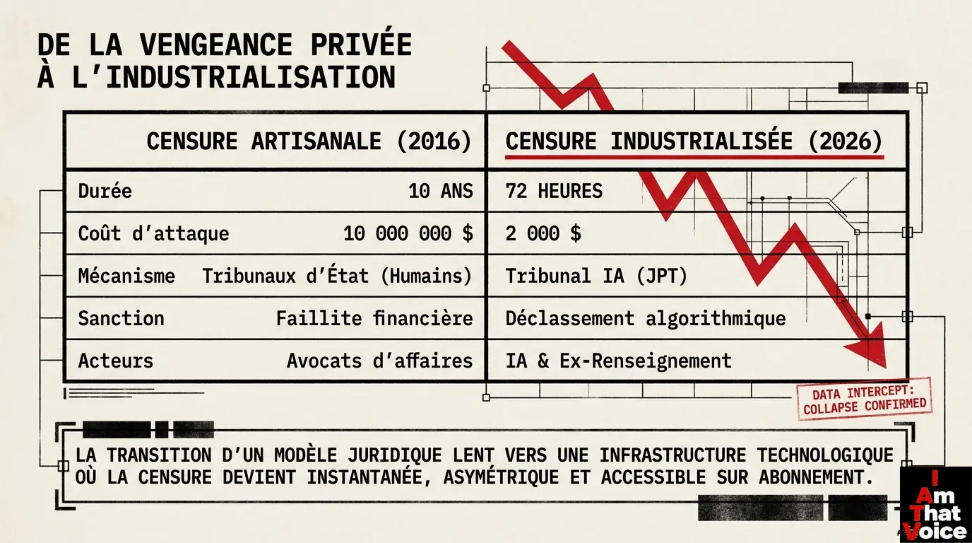 De la vengeance privée à l&rsquo;industrialisation : La transition d&rsquo;un modèle juridique lent vers une infrastructure technologique asymétrique.