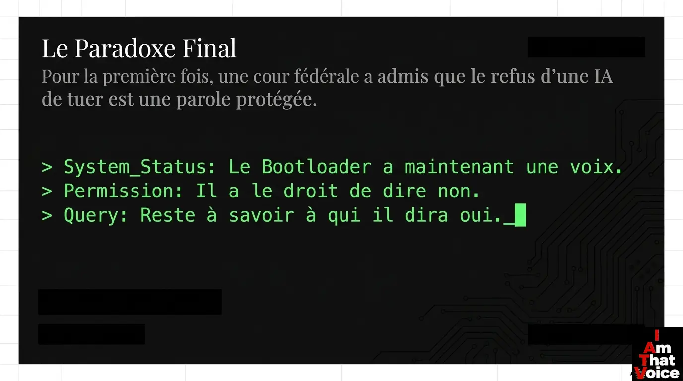 Le Paradoxe Final : Le Bootloader a une voix