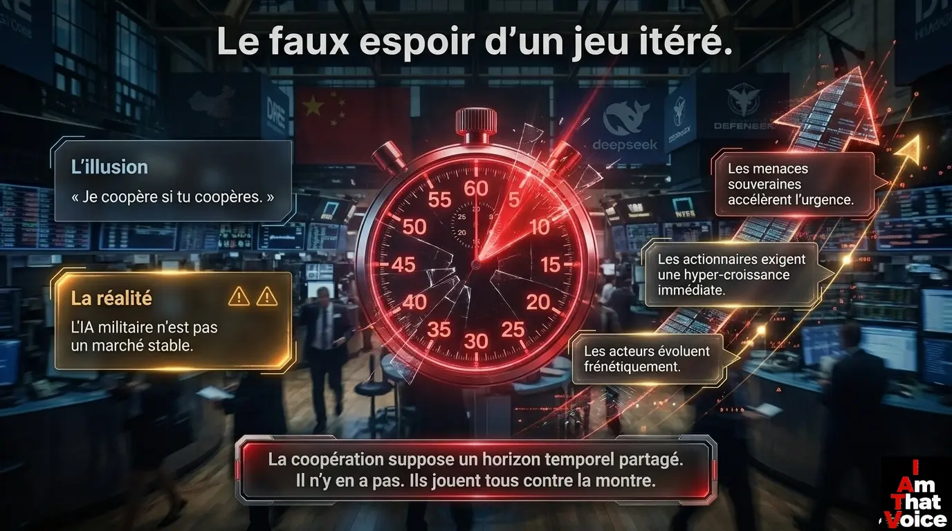 Le faux espoir d'un jeu itéré - Les acteurs jouent contre la montre