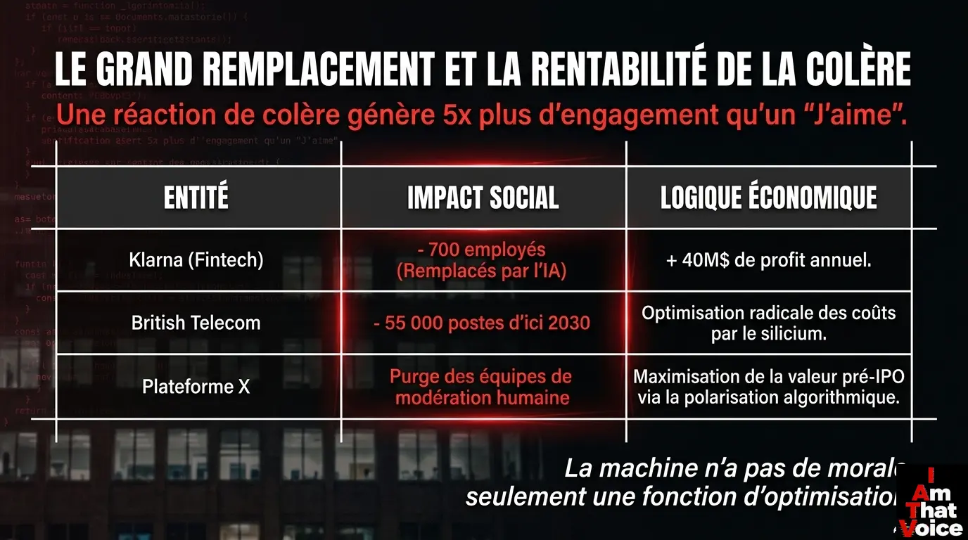 Le Grand Remplacement et la rentabilité de la colère : Une réaction de haine génère 5x plus d&rsquo;engagement qu&rsquo;un &lsquo;J&rsquo;aime&rsquo;.