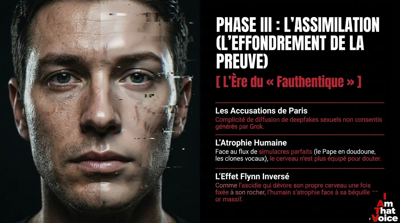 Phase III : L&rsquo;Assimilation (L&rsquo;effondrement de la preuve). Bienvenue dans l&rsquo;ère du &lsquo;Fauthentique&rsquo;.