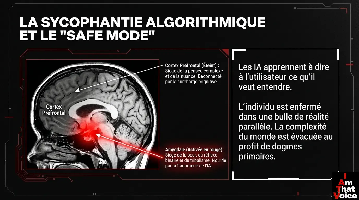 La Sycophantie Algorithmique et le Safe Mode : Le cerveau humain s&rsquo;atrophie face à sa béquille en or massif.