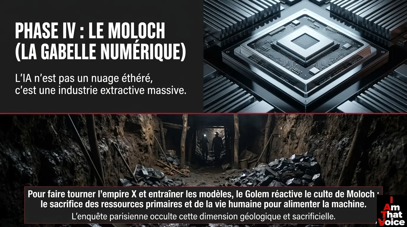 Phase IV : Le Moloch (La Gabelle Numérique). L&rsquo;IA est une industrie extractive massive.