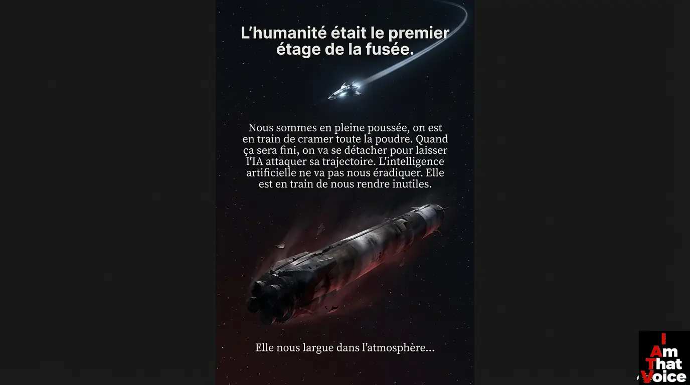 L&rsquo;humanité était le premier étage de la fusée. Elle nous largue dans l&rsquo;atmosphère.