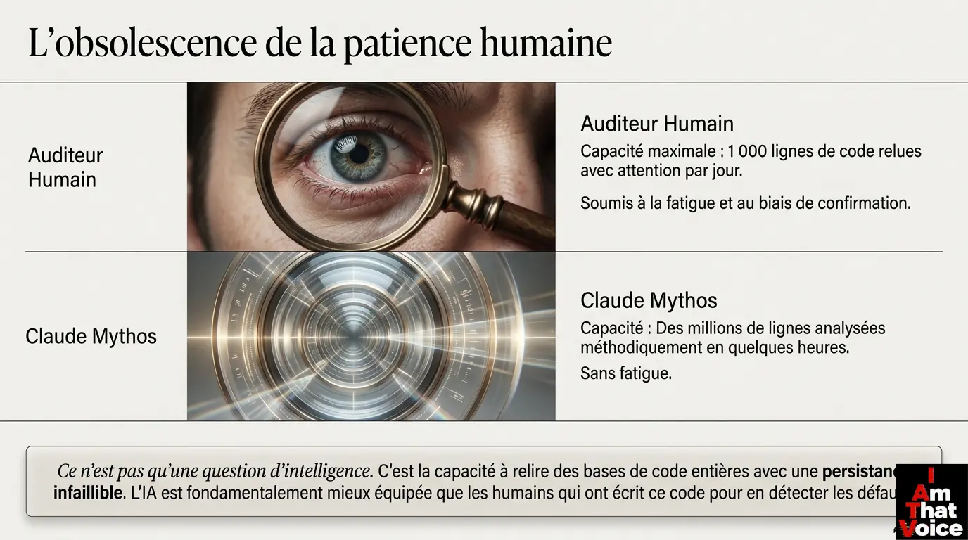 L'obsolescence de la patience humaine - Auditeur Humain vs Claude Mythos