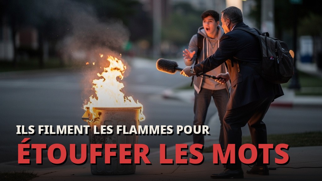 La poubelle qui brûle couvre la voix de ceux qui parlent